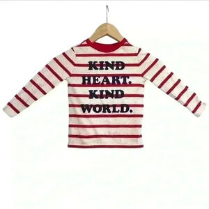 🌈 6/$60, Old Navy, Toddler Long Sleeve T, “Kind Heart, Kind World”, Size 3T